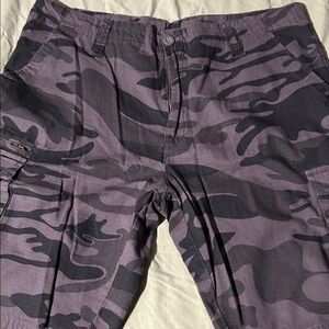 Burnside Gray and Black Camouflage Cargo shorts